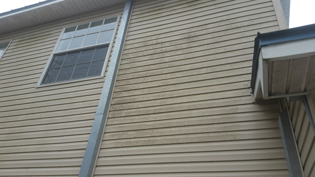 Pressure washing house siding before picture
