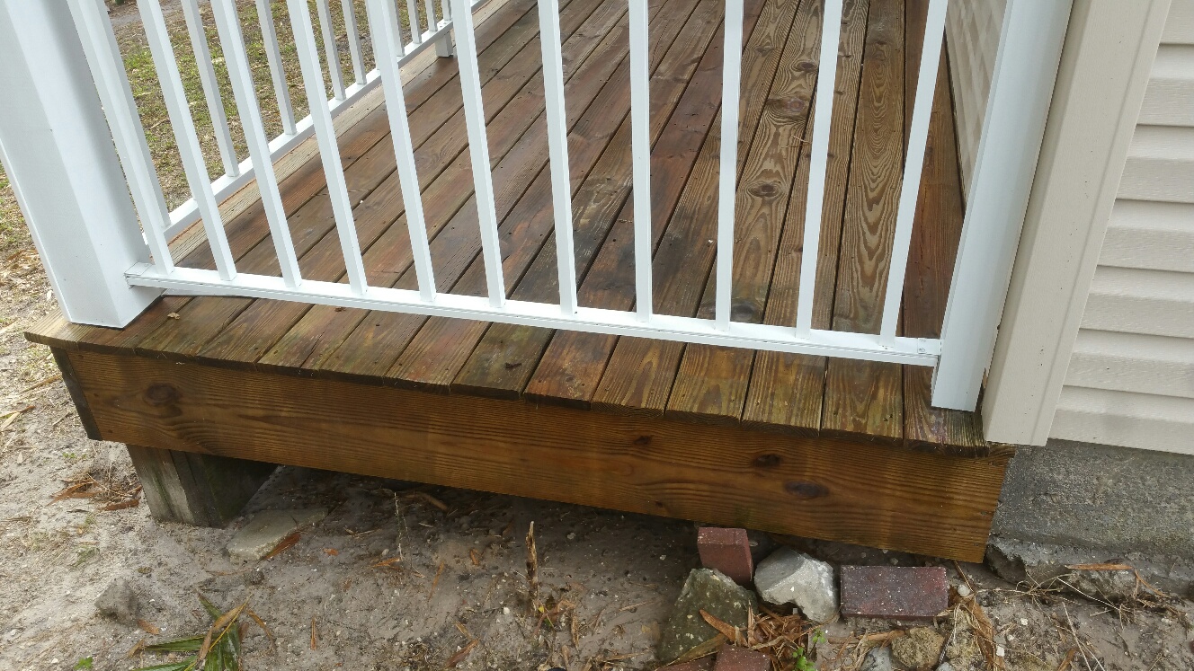 Power washing deck boards after picture